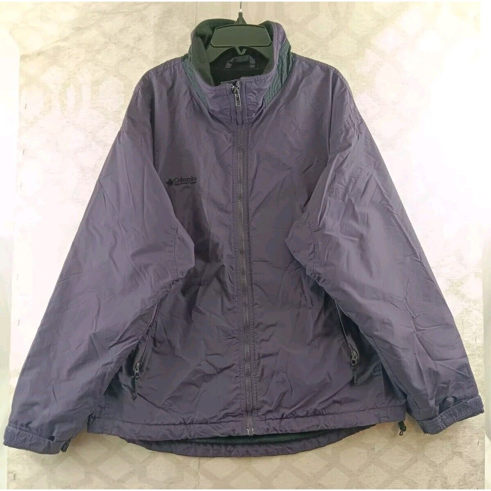 Columbia Women's Purple Outdoor Jacket with Green Trim